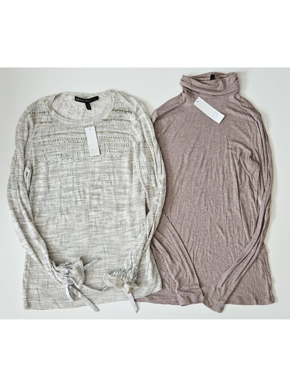 White House Black Market NWT XS S Turtleneck Pointelle Sweater Top Lot